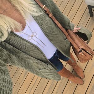 Universal Thread Olive Green Open Cardigan EUC